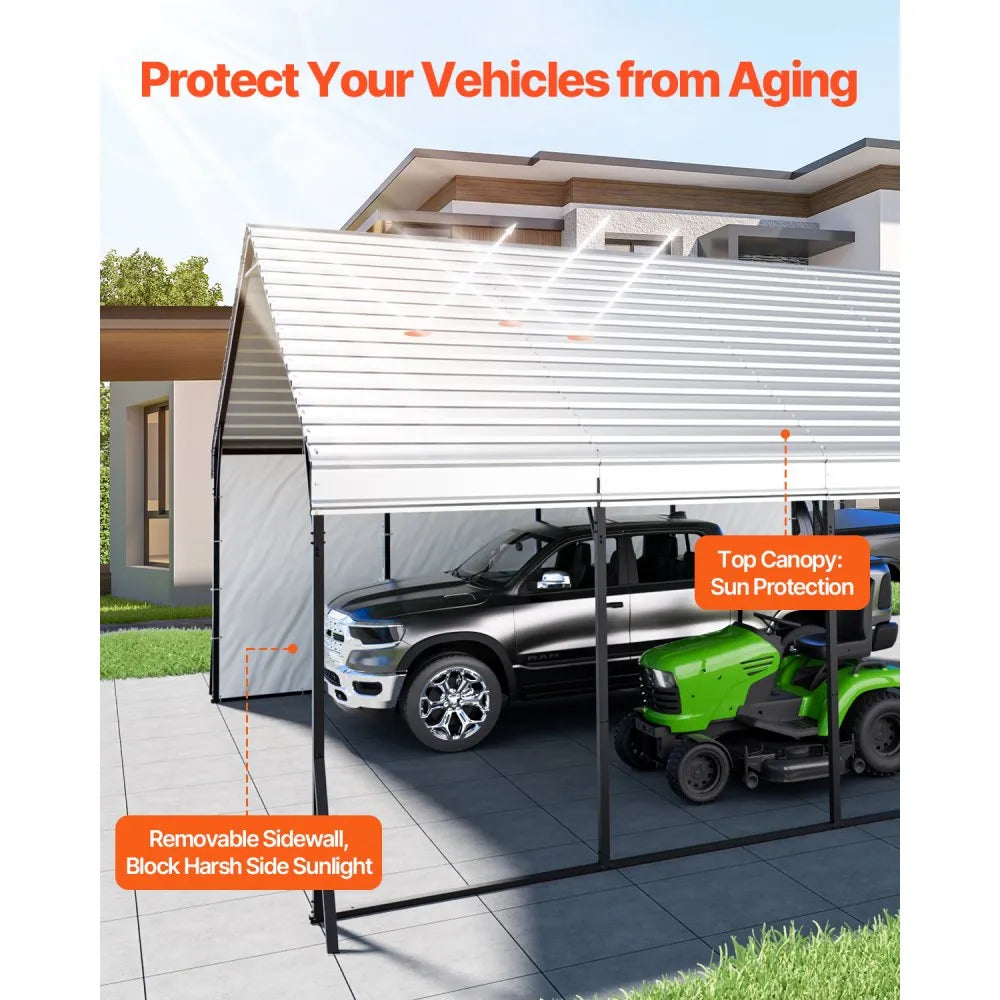 VEVOR Metal Carport 20 x 20 ft Outdoor Car Shelter Garage for Boats Heavy Duty