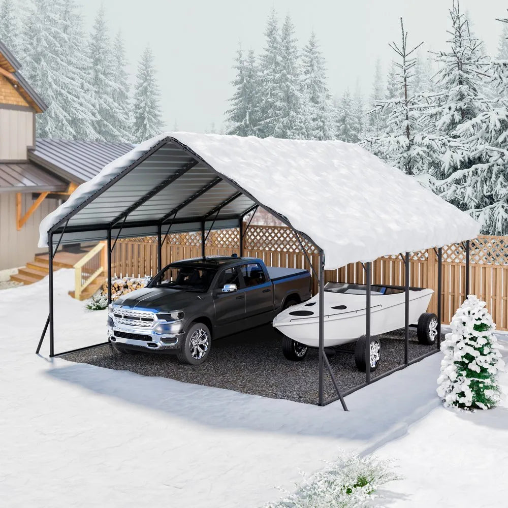VEVOR Metal Carport 20 x 20 ft Outdoor Car Shelter Garage for Boats Heavy Duty
