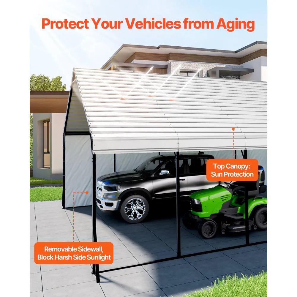 VEVOR Metal Carport 20 x 24 ft Outdoor Car Shelter Garage for Boats Heavy Duty