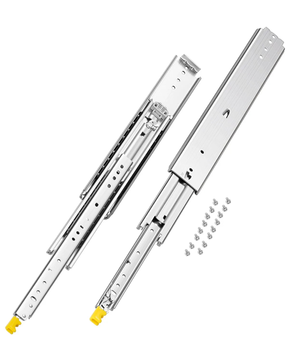 VEVOR Full Extension Drawer Slides 18 20 22 28 30 32 36 38 40 44 48 52 56 60 in, 500 lbs Load Capacity Locking Drawer Slides, Ball Bearing with Lock Side Mount Drawer Slide Rail
