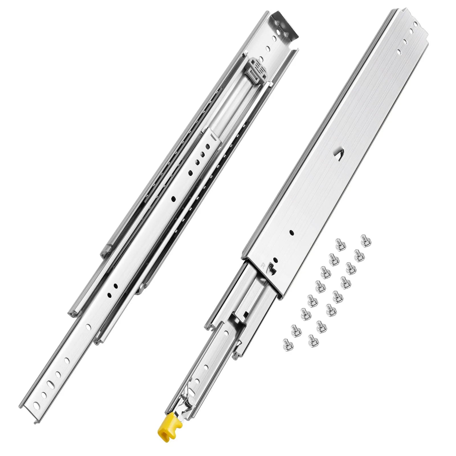 VEVOR 1 Pair Full Extension Drawer Slides 16 18 20 24 30 35 37.4 59 24 32 36 40 48 60 in, 500 lbs Load Capacity Locking Drawer Slides, Ball Bearing with Lock Side Mount