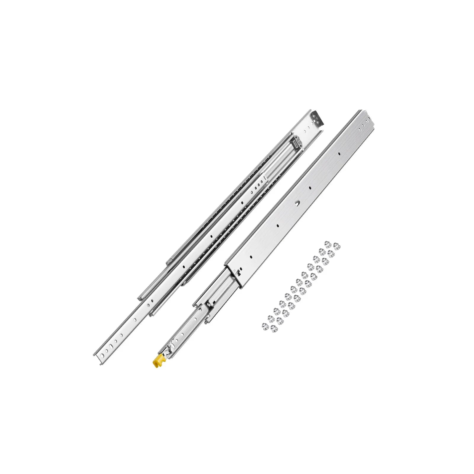 VEVOR 1 Pair Full Extension Drawer Slides 16 18 20 24 30 35 37.4 59 24 32 36 40 48 60 in, 500 lbs Load Capacity Locking Drawer Slides, Ball Bearing with Lock Side Mount Drawer Slide Rail