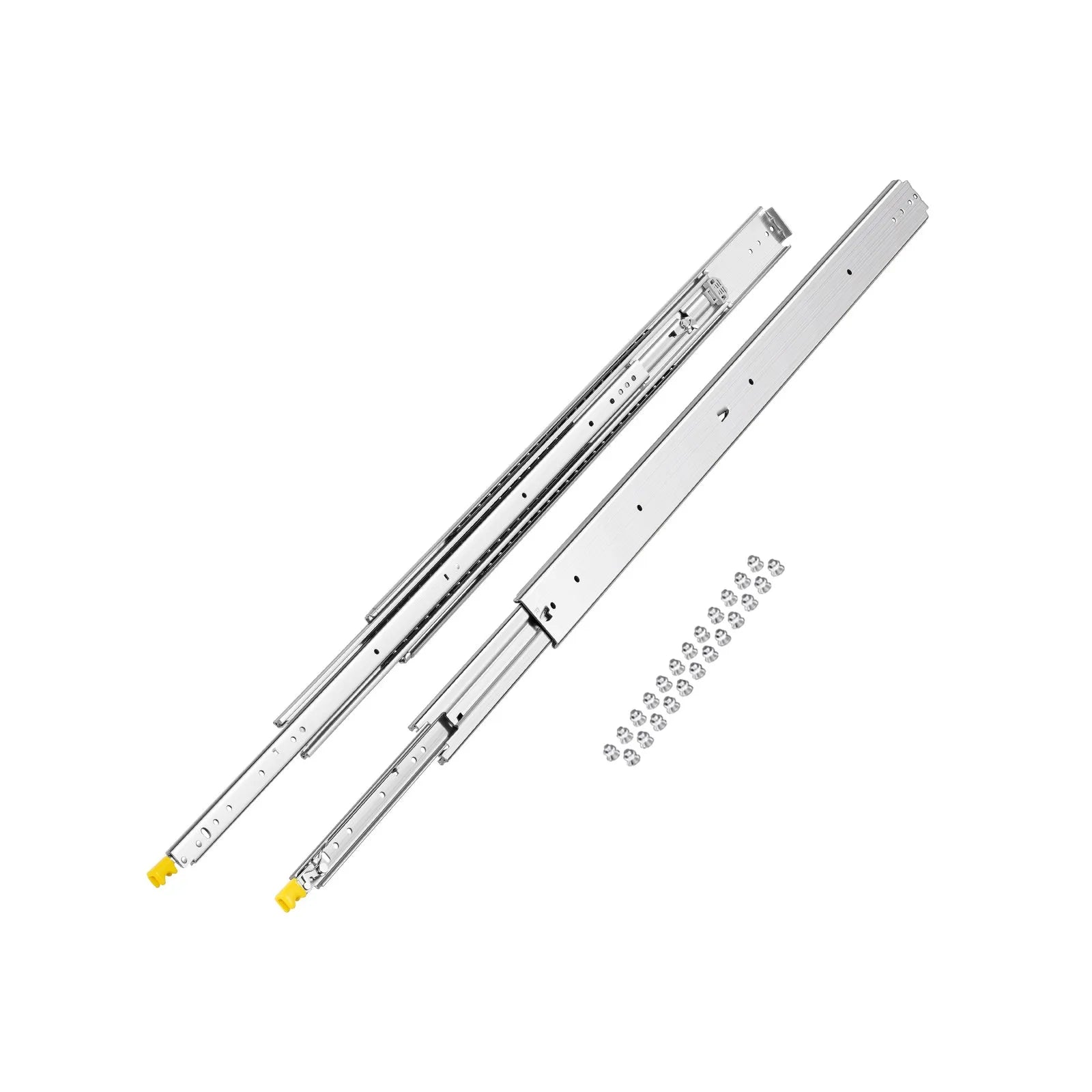 44 in Heavy-Duty Locking Full Extension Drawer Slides, 500 lb Capacity, Ball Bearing Side Mount Rails (1 Pair)