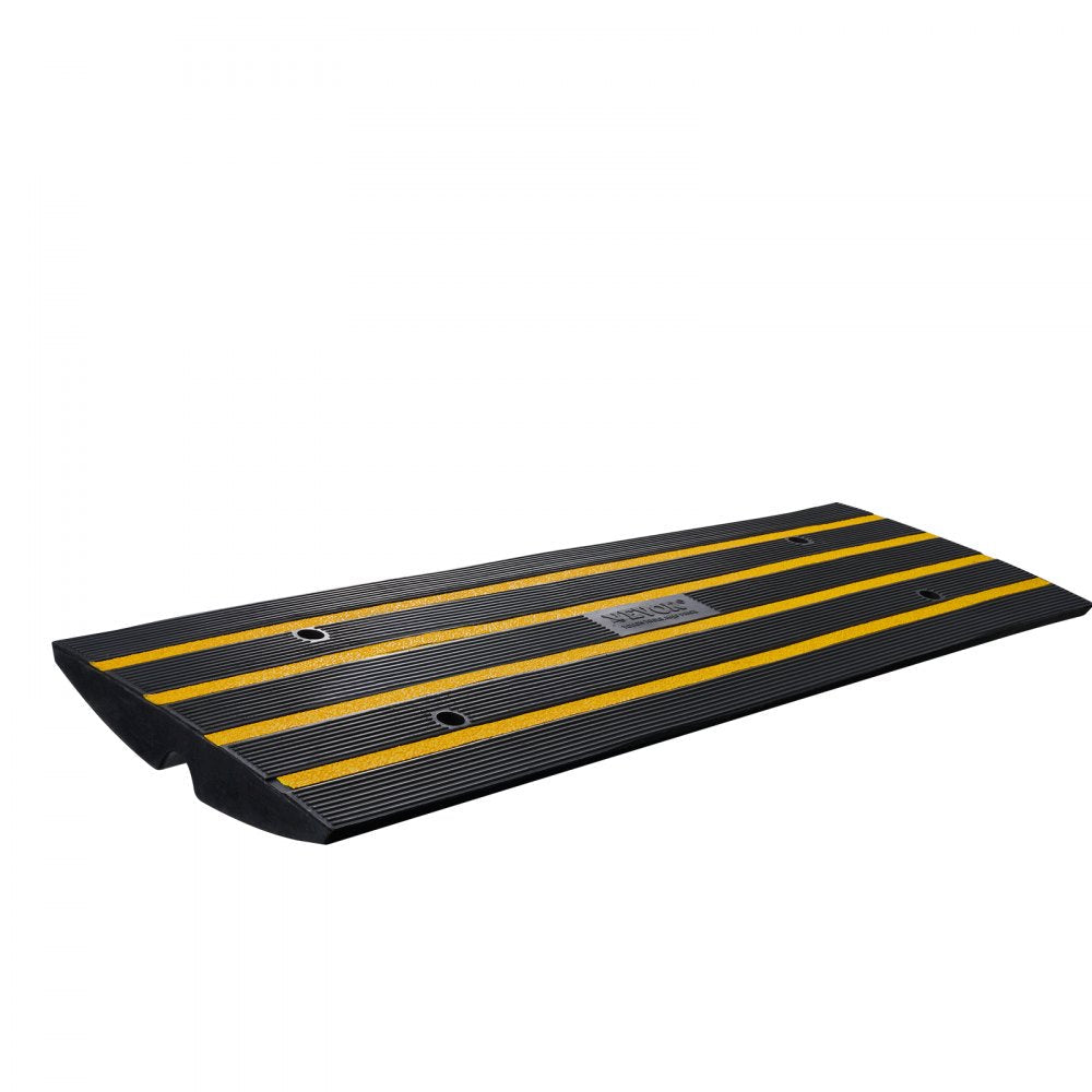VEVOR Rubber Curb Ramp for Driveway 1 Pack, 15T Heavy Duty Sidewalk Curb Ramp, 2.6" Rise Height Cable Cover Curbside Bridge Ramp for Garage for Low Cars, Wheelchairs