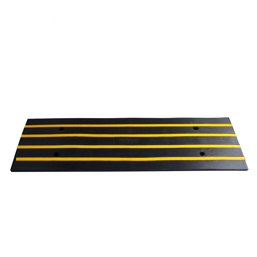 VEVOR Rubber Curb Ramp for Driveway 1 Pack, 15T Heavy Duty Sidewalk Curb Ramp, 2.6" Rise Height Cable Cover Curbside Bridge Ramp for Garage for Low Cars, Wheelchairs