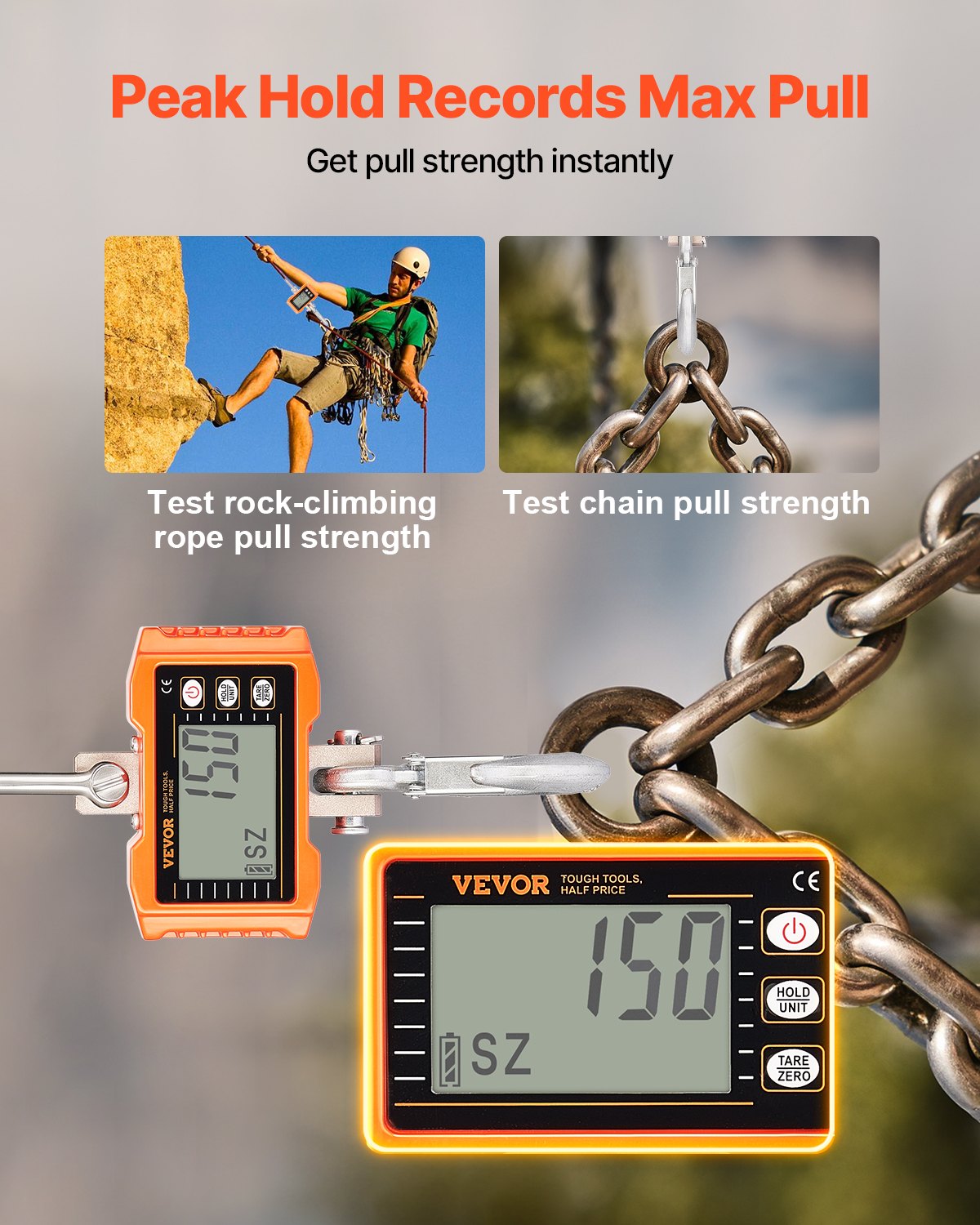 VEVOR Digital Crane Scale Industrial Hanging Scale 2200 lbs/1000 kg Heavy Duty