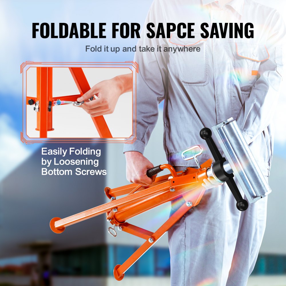 VEVOR Roller Stand, Heavy Duty 2500 LBS Load Capacity, 27.6"-52" Height Adjustable, 45# Steel Folding Roller Support Stand for Long Boards, Metal Pipes or Bars