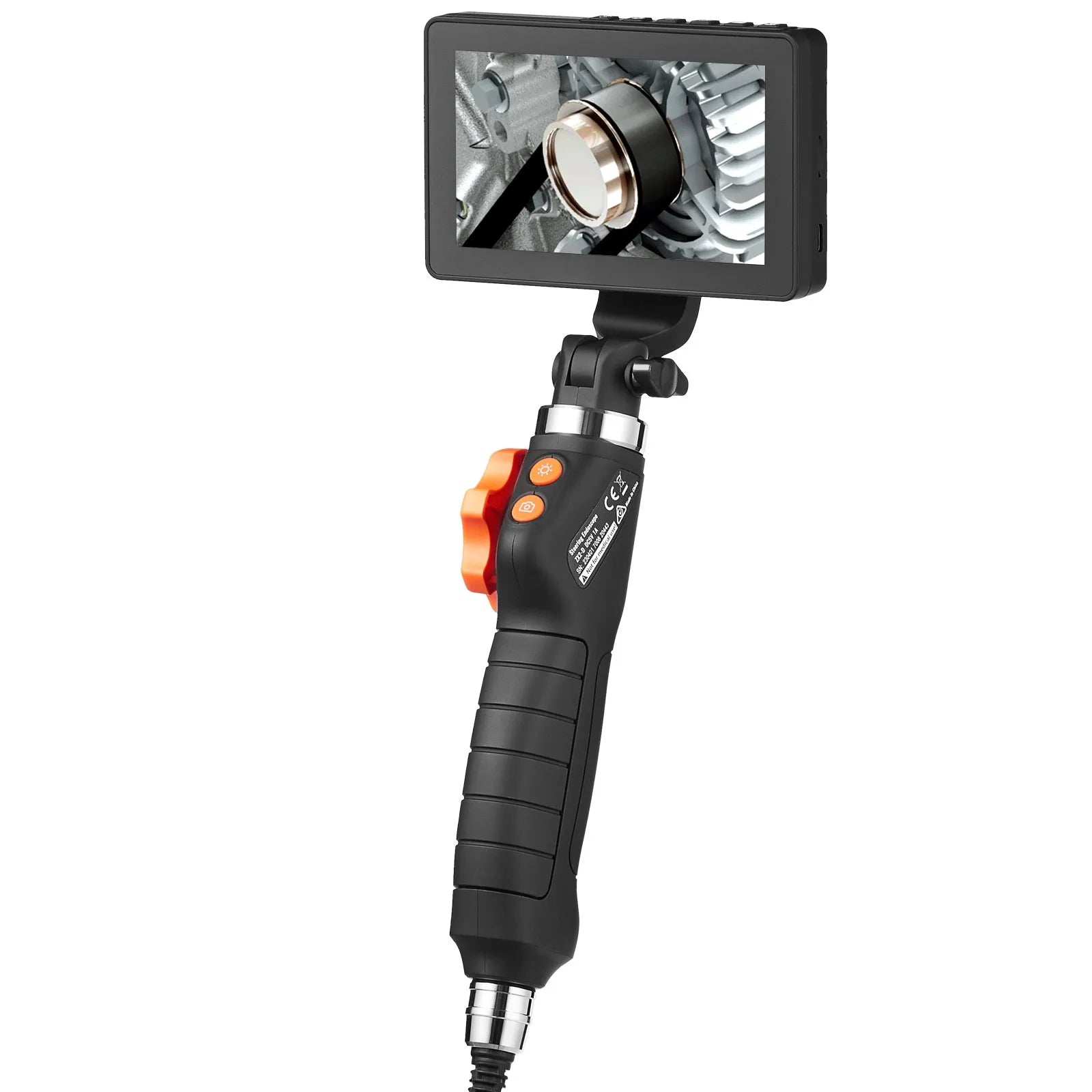 VEVOR Borescope Endoscope Two-Way 180° Articulating 5" IPS 8X Zoom 6.4mm Lens