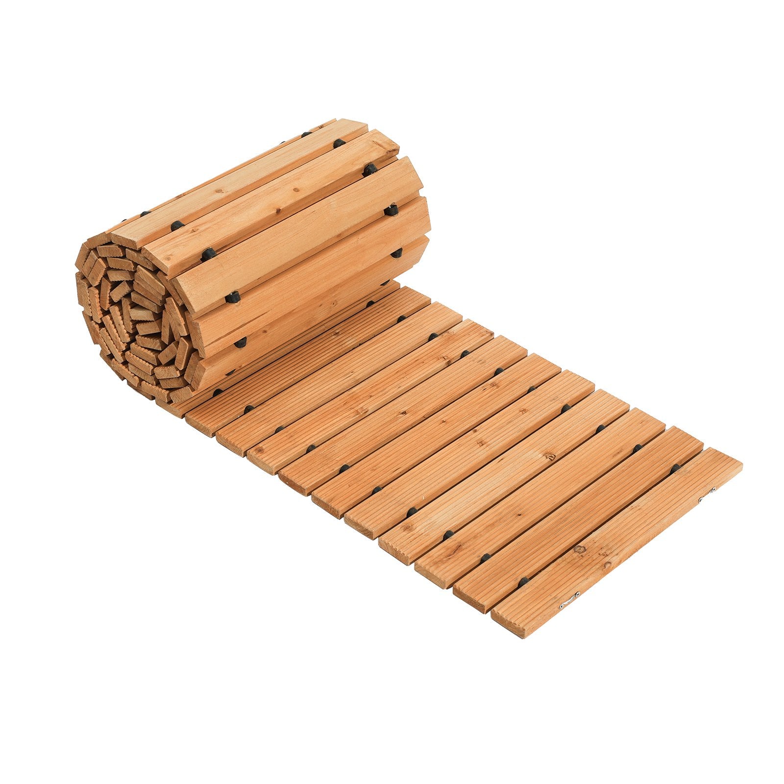 VEVOR 12 ft L x 22 in W Straight Wooden Garden Pathway Roll Out Garden Walkway