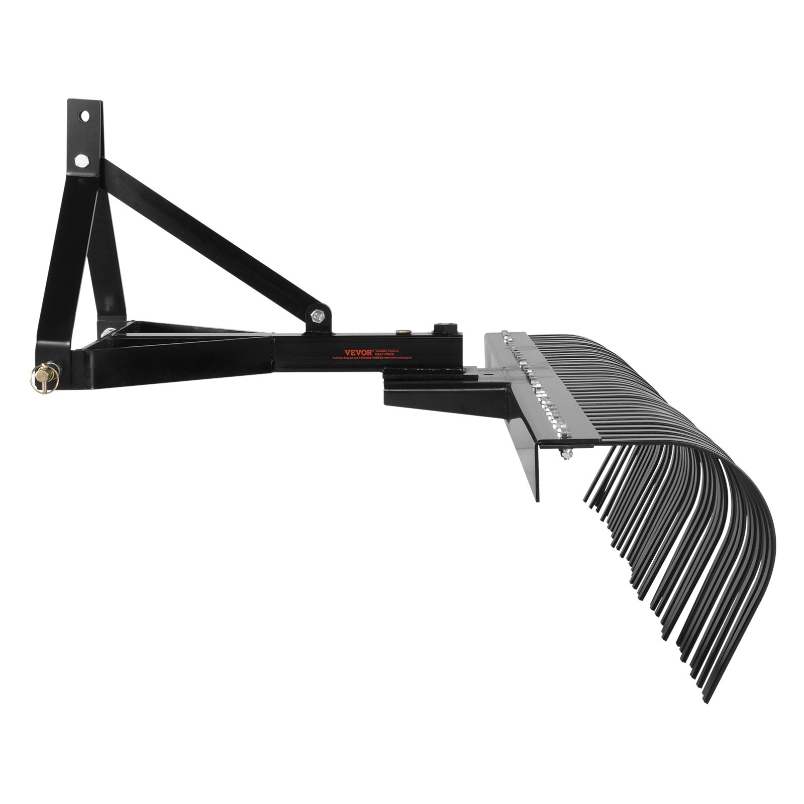 VEVOR Tow Behind Dethatcher, 72-inch Tow Dethatcher with 36 Steel Tines, 3-Point Lawn Dethatcher Rake with Attachments for Tractor, Landscape Rake for Garden, Farm, Grass