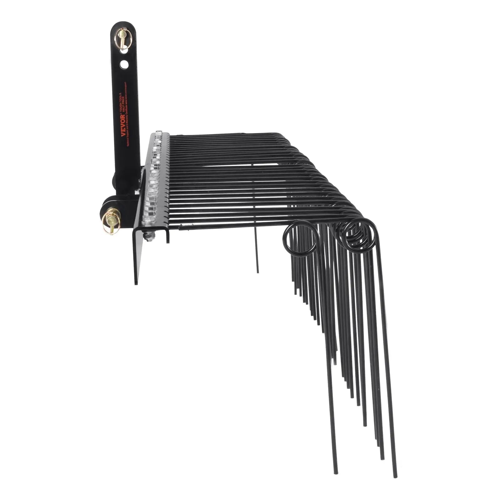 VEVOR Tow Behind Landscape Rake, 72" Tow Dethatcher with 32 Steel Tines, Lawn Dethatcher Rake Attaches to Category 1, 3 Point Hitch for Tractor, for Leaves, Pine Needles, Straw, and Grass