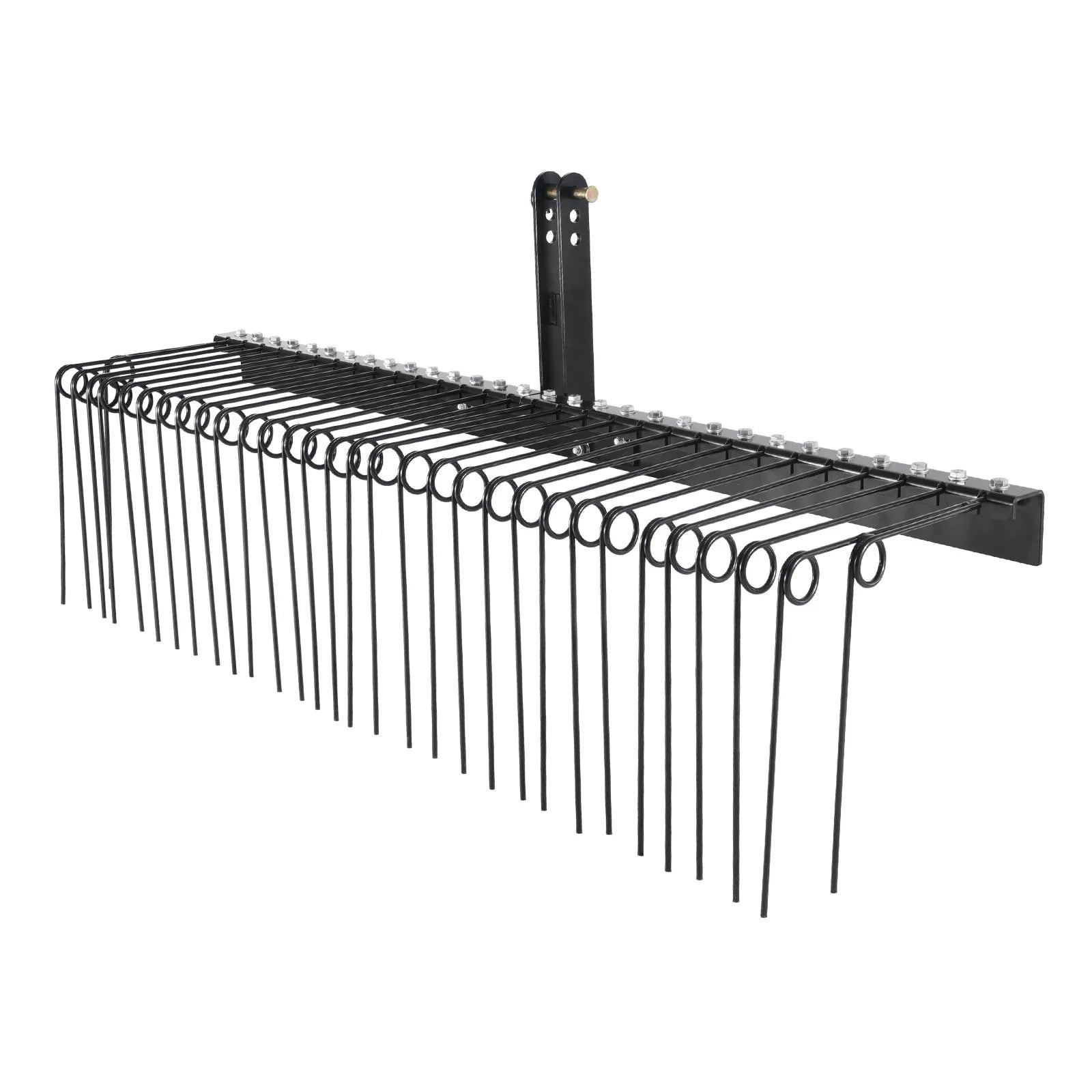 VEVOR Tow Behind Landscape Rake, 72" Tow Dethatcher with 32 Steel Tines, Lawn Dethatcher Rake Attaches to Category 1, 3 Point Hitch for Tractor, for Leaves, Pine Needles, Straw, and Grass