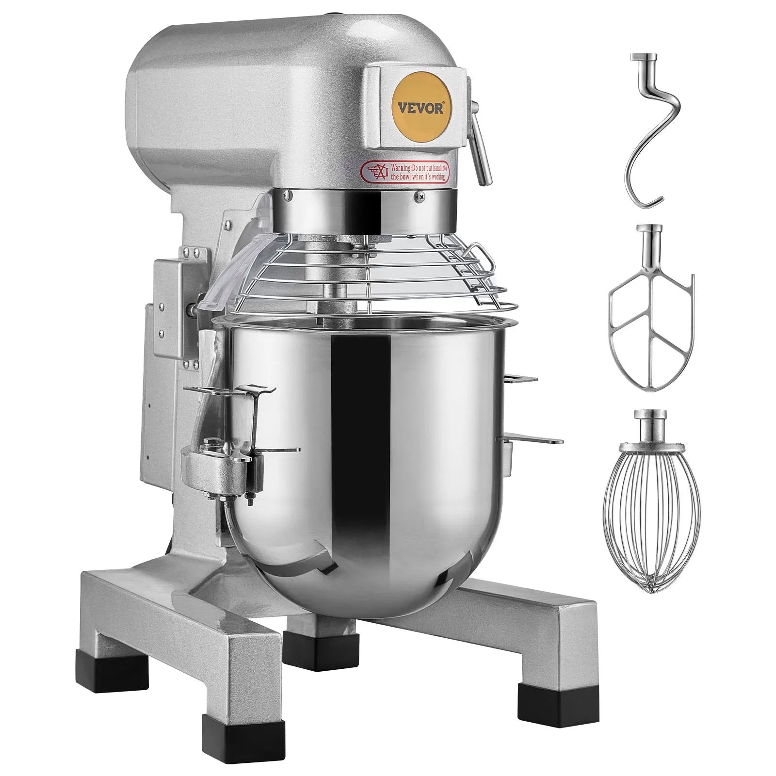 VEVOR Commercial Food Mixer 14L 3-Speed Stand Dough Mixer 550W for Restaurant