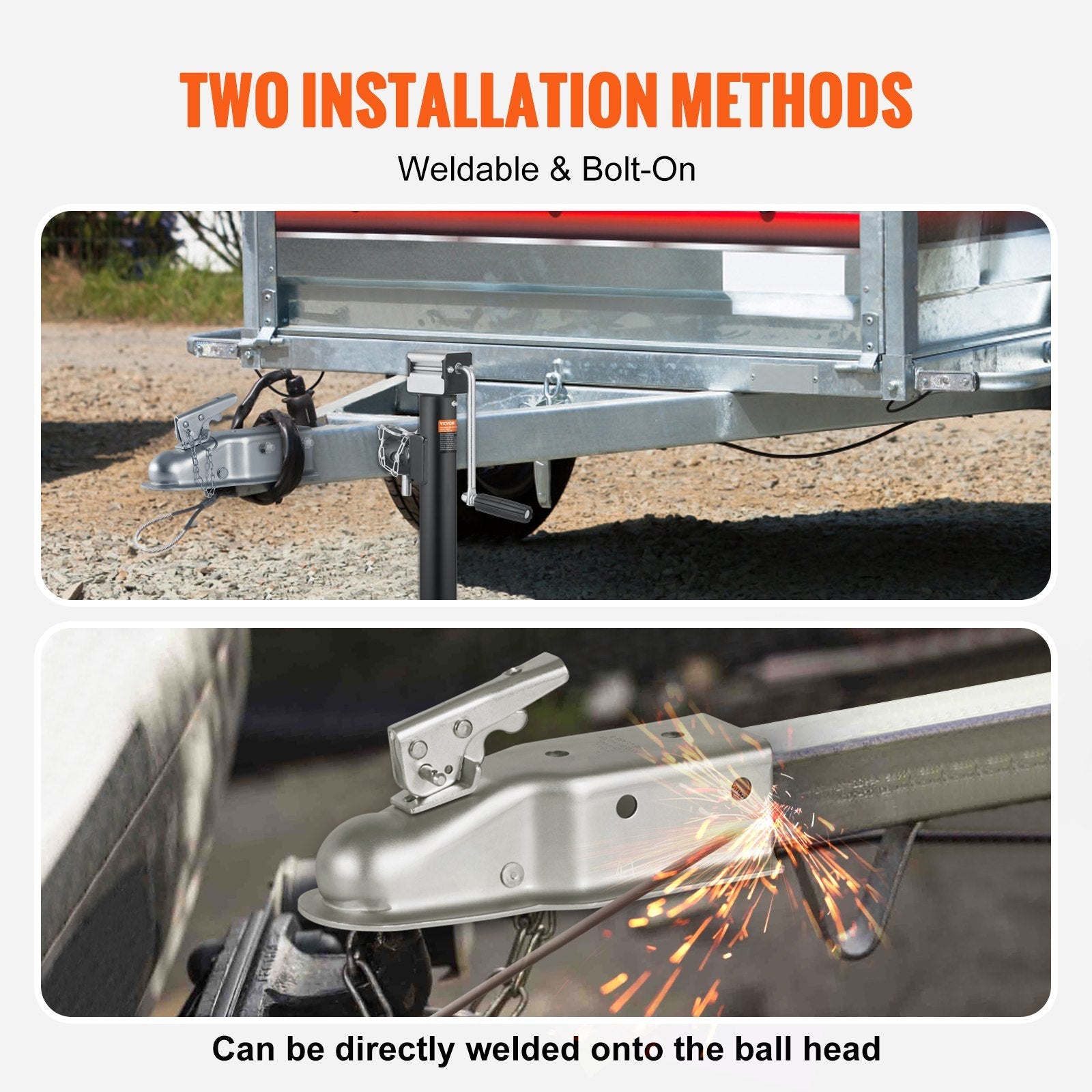 VEVOR Straight Trailer Coupler, for 2-Inch Hitch Ball, 3-Inch Channel, 5000 lbs Capacity, Heavy Duty Trailer Tongue Coupler, Ideal for Towing Station Wagons, Pickup Trucks, SUVs, Zinc Plated Surface