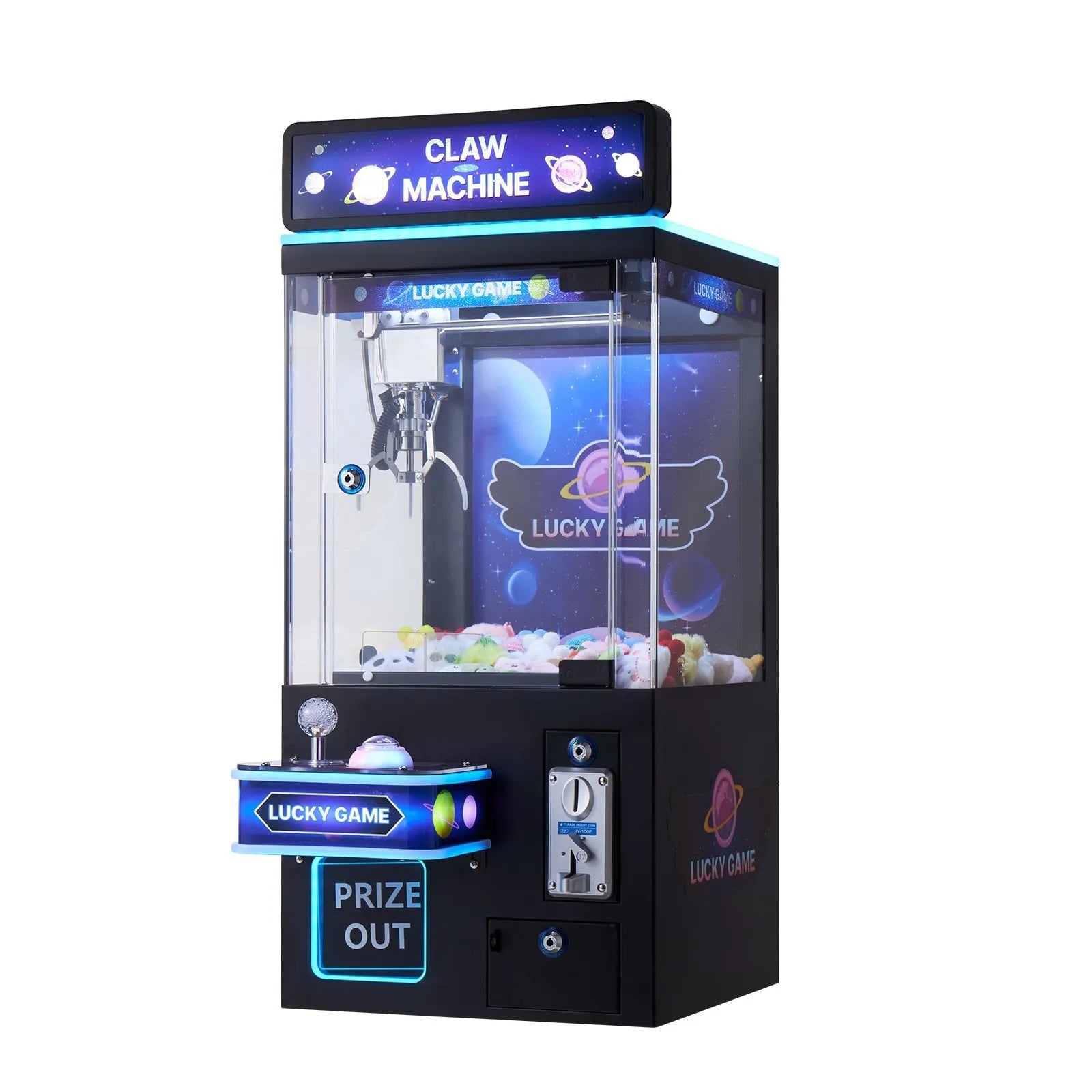 VEVOR Claw Crane Machine, Medium-Sized Arcade Game Machine with Light & Sound, Adjustable Steel Claws, Precise Toy Candy Grabber Prize Dispenser Vending Toy, for Commercial Home Cinema, Black Purple