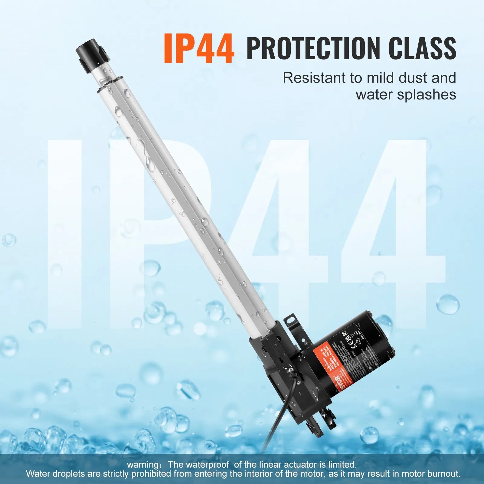 VEVOR Linear Actuator 12V, 14 Inch Heavy Duty 1320lbs/6000N Linear Actuator, 0.19"/s Linear Motion Actuator with Mounting Bracket & IP44 Protection for Electric Door Industrial Machinery Vessels Cargo