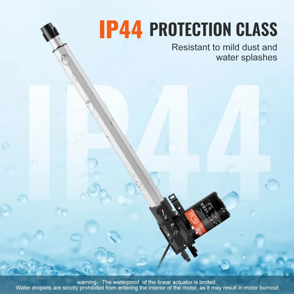 VEVOR Linear Actuator 12V, 16 Inch Heavy Duty 1320lbs /6000N Linear Actuator, 0.19"/s Linear Motion Actuator with Mounting Bracket & IP44 Protection for Electric Door Industrial Machinery Vessels Cargo