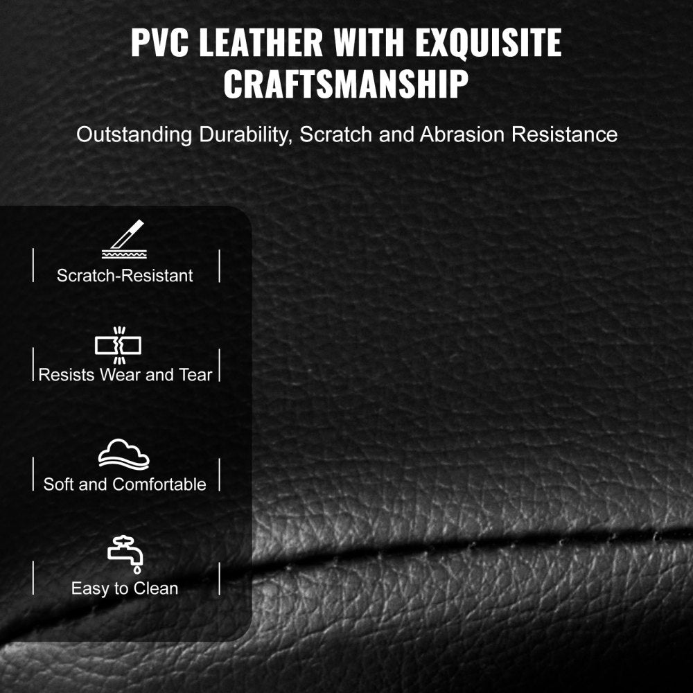 VEVOR Pre-installed Steering Racing Wheel Stand, Universal Base Fit for Logitech/Thrustmaster/Fanatec, Multi-Position Adjustable Driving Simulator, Comfortable PVC Leather Integrated Cockpit w/ Wheels