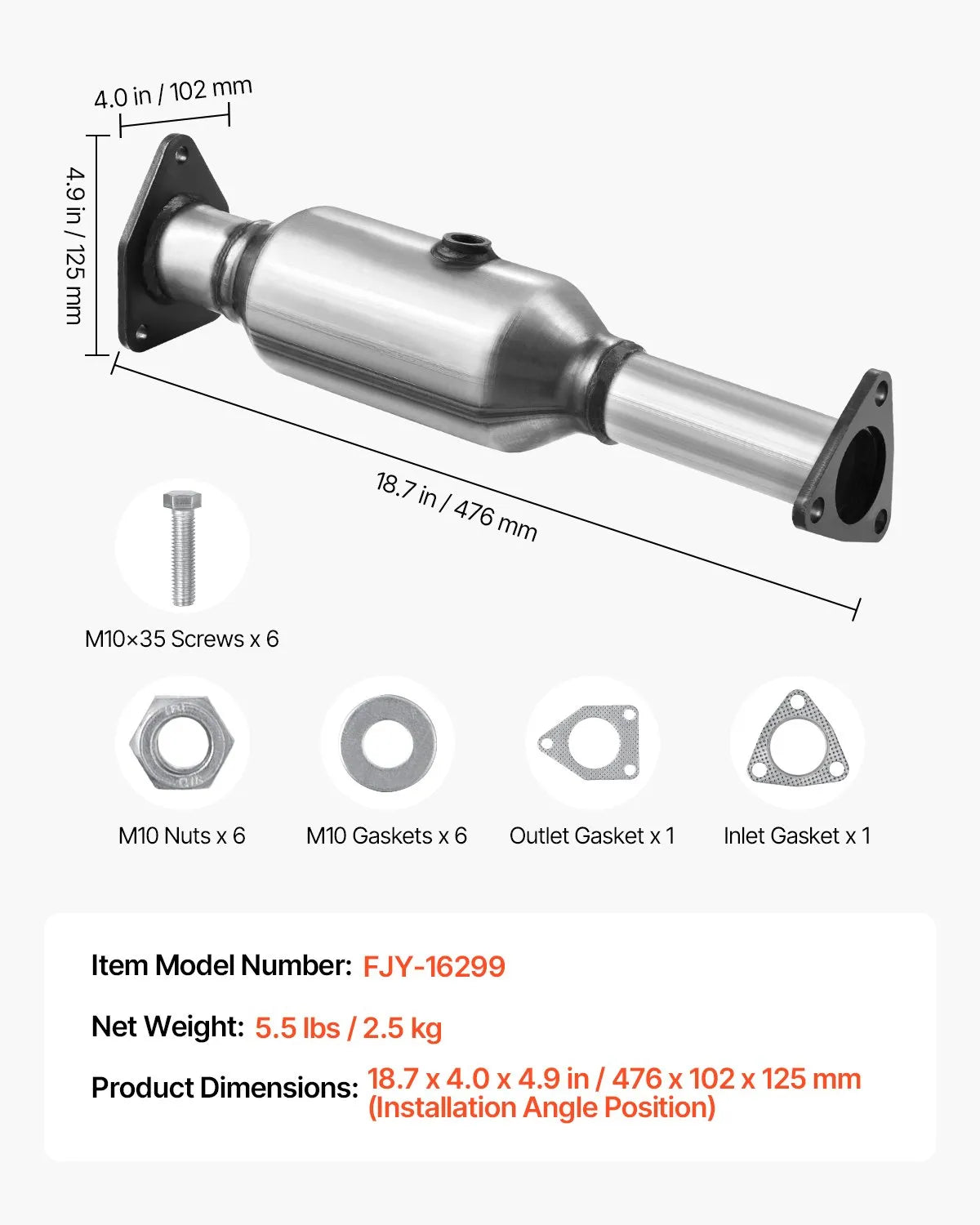 VEVOR Catalytic Converter Compatible with Honda Accord 2.4L 2003-2007 2.4L L4