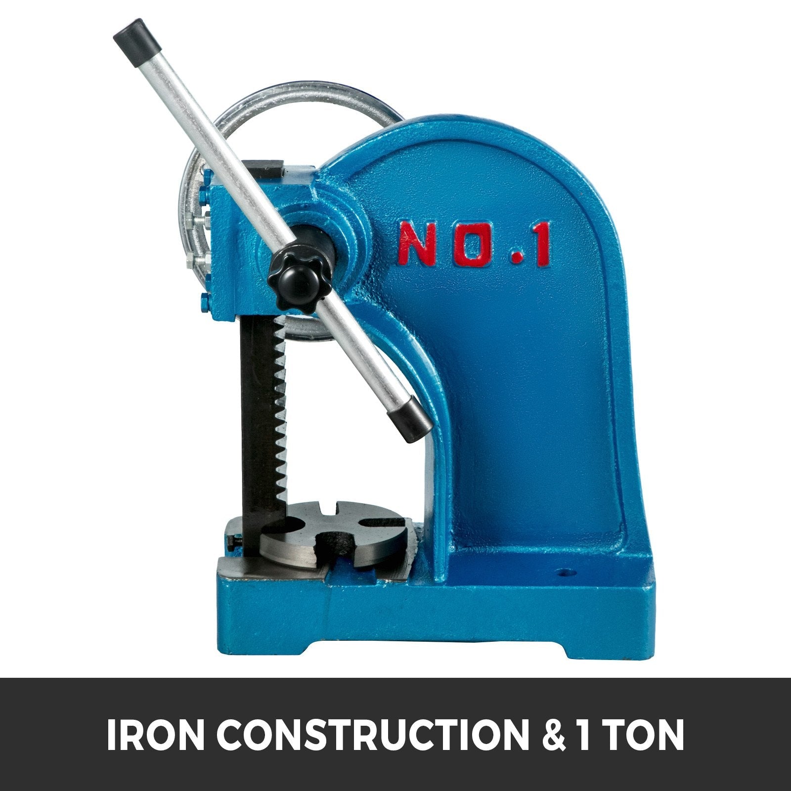 VEVOR Heavy Duty Arbor Press 1 Ton, Manual Arbor Press with Handwheel, Manual Desktop Metal Arbor Press 4-5/8 Inch Max. Working Height, for Riveting Punching Holes