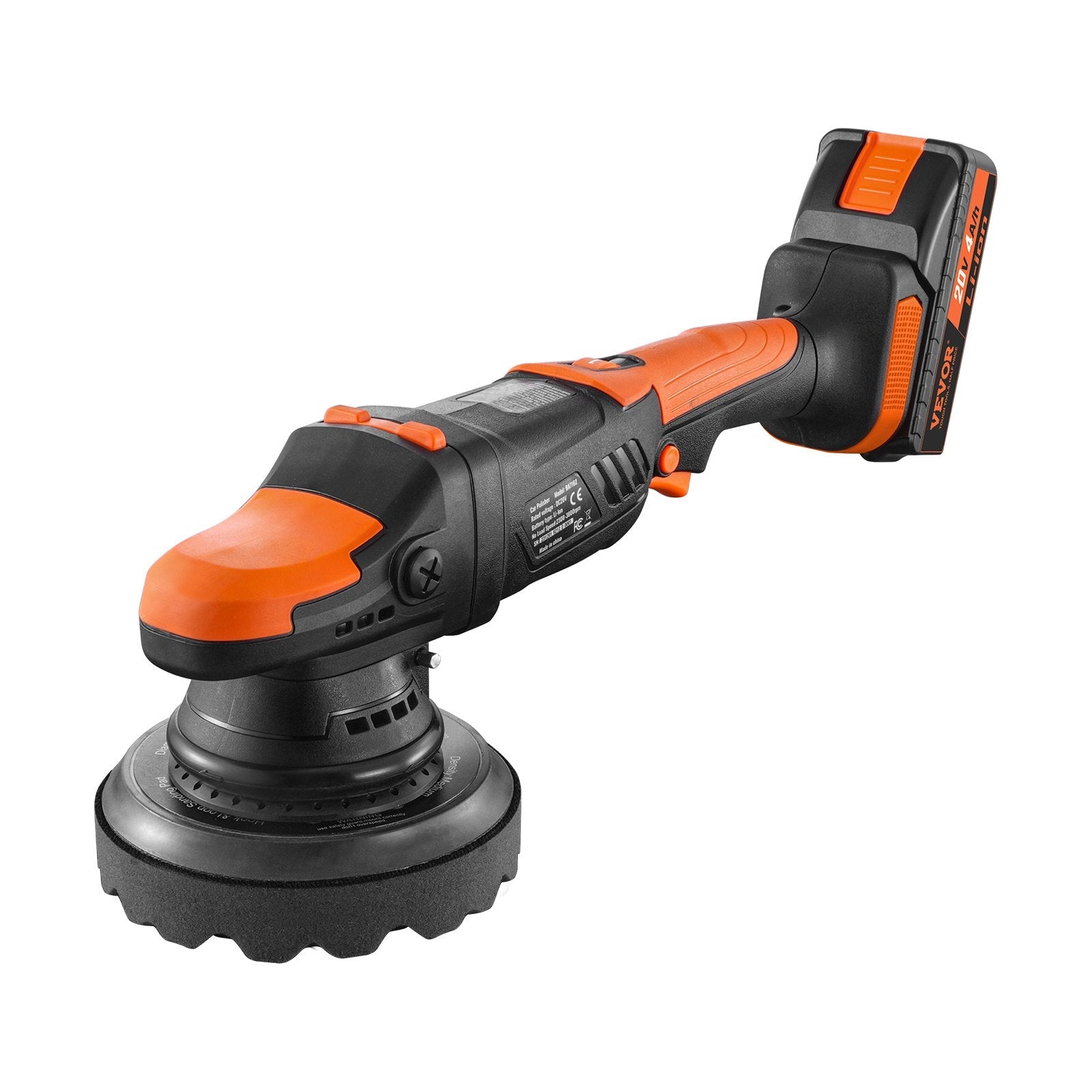VEVOR 20V Cordless Buffer Polisher 6" Brushless Polisher with 1PCS 4.0Ah Battery