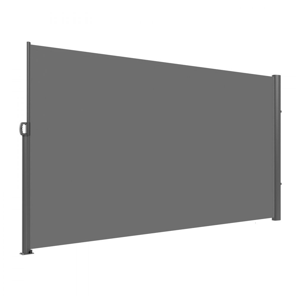 VEVOR Retractable Side Awning 118" x 63", Retractable Patio Screen Waterproof, Retractable Room Divider Grey for Privacy, Garden, Outdoor, Patio and Terrace