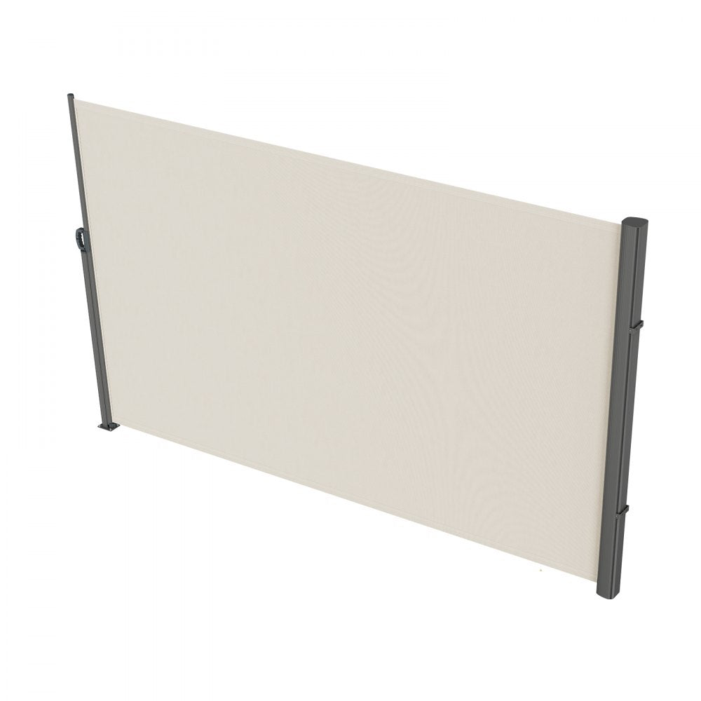 VEVOR Retractable Side Awning 118" x 63", Retractable Patio Screen Waterproof, Retractable Room Divider Beige for Privacy, Garden, Outdoor, Patio and Terrace