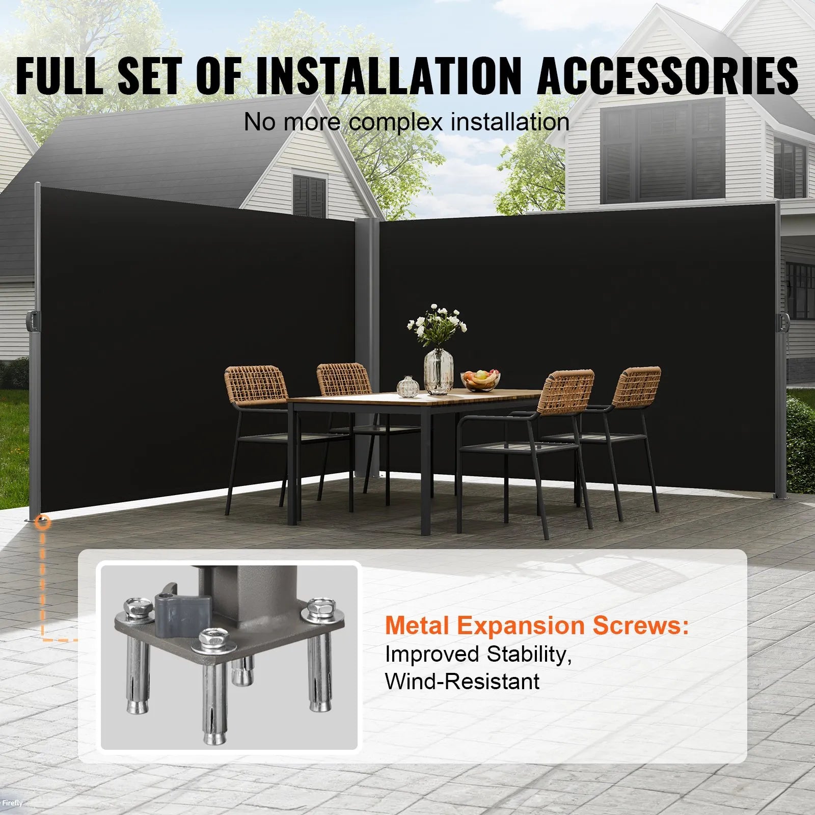 VEVOR Retractable Patio Screen 63inch In Height Retractable Screen 236inch In Length Office Dividers Partition Wall Outdoor Retractable Gate Retractable Fence Outdoor Screens For Patio Privacy
