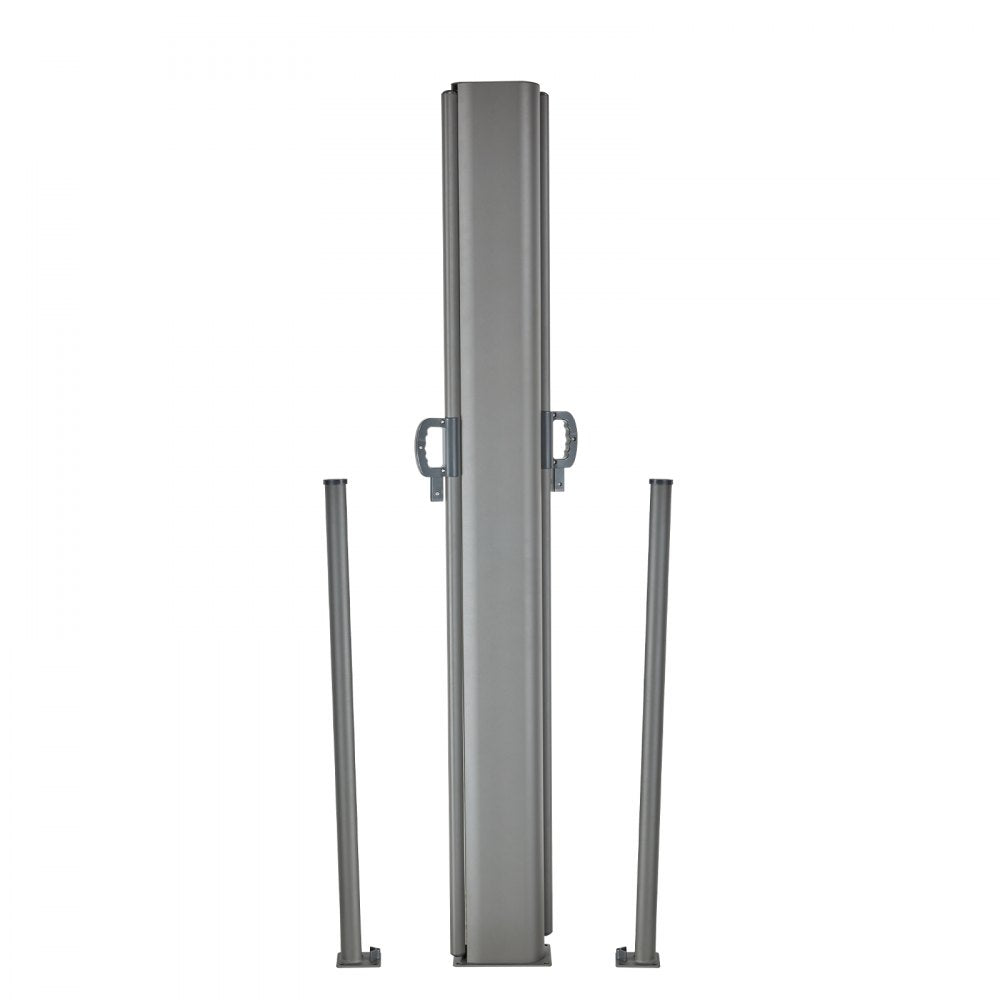 VEVOR 236\" x 71\"Black Retractable Awnig-Rugged Full Aluminum Rust-Proof Patio Sunshine Privacy Divider Wind Screen. Longer Service Life, Suitable for Courtyard, Roof Terraces and Pools