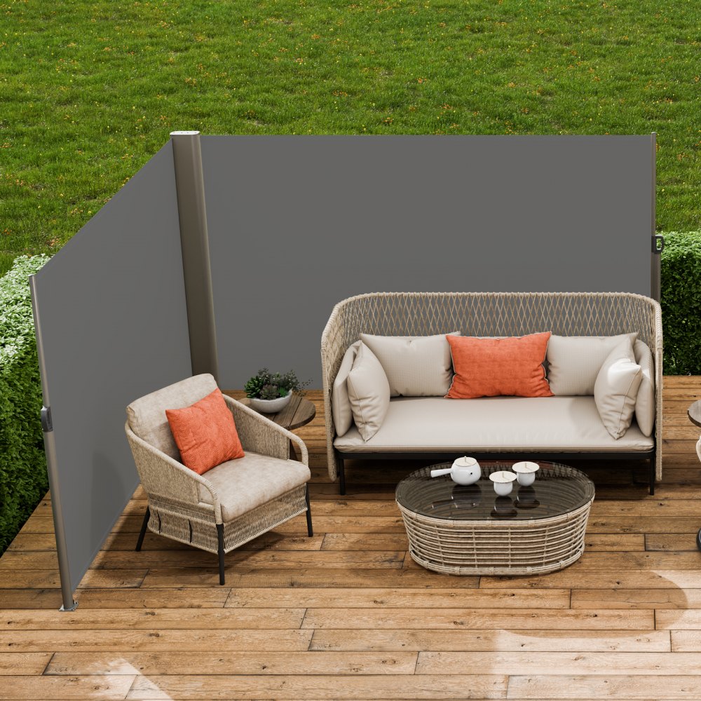 Retractable Side Awning Patio Screen Retractable Fence 71x236inch Privacy Screen