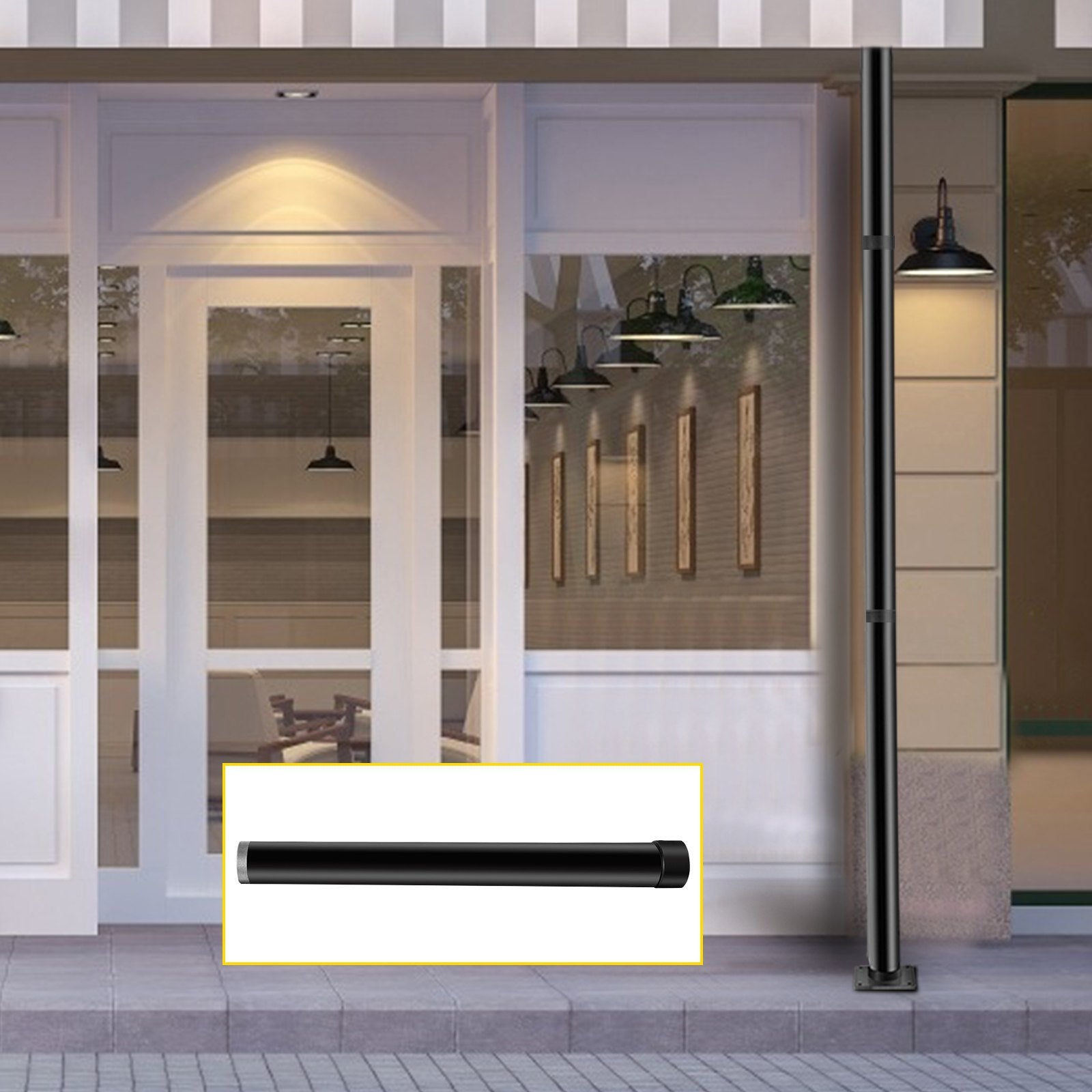 VEVOR Sail Pole Extension, 21\" Height Shade Pole Extension, 3\" Diameter Shade Sail Pole Extender, Heavy Duty Steel Structure Powder Coated Sun Shade Extension Poles Suitable for Deck, Garden, Backya