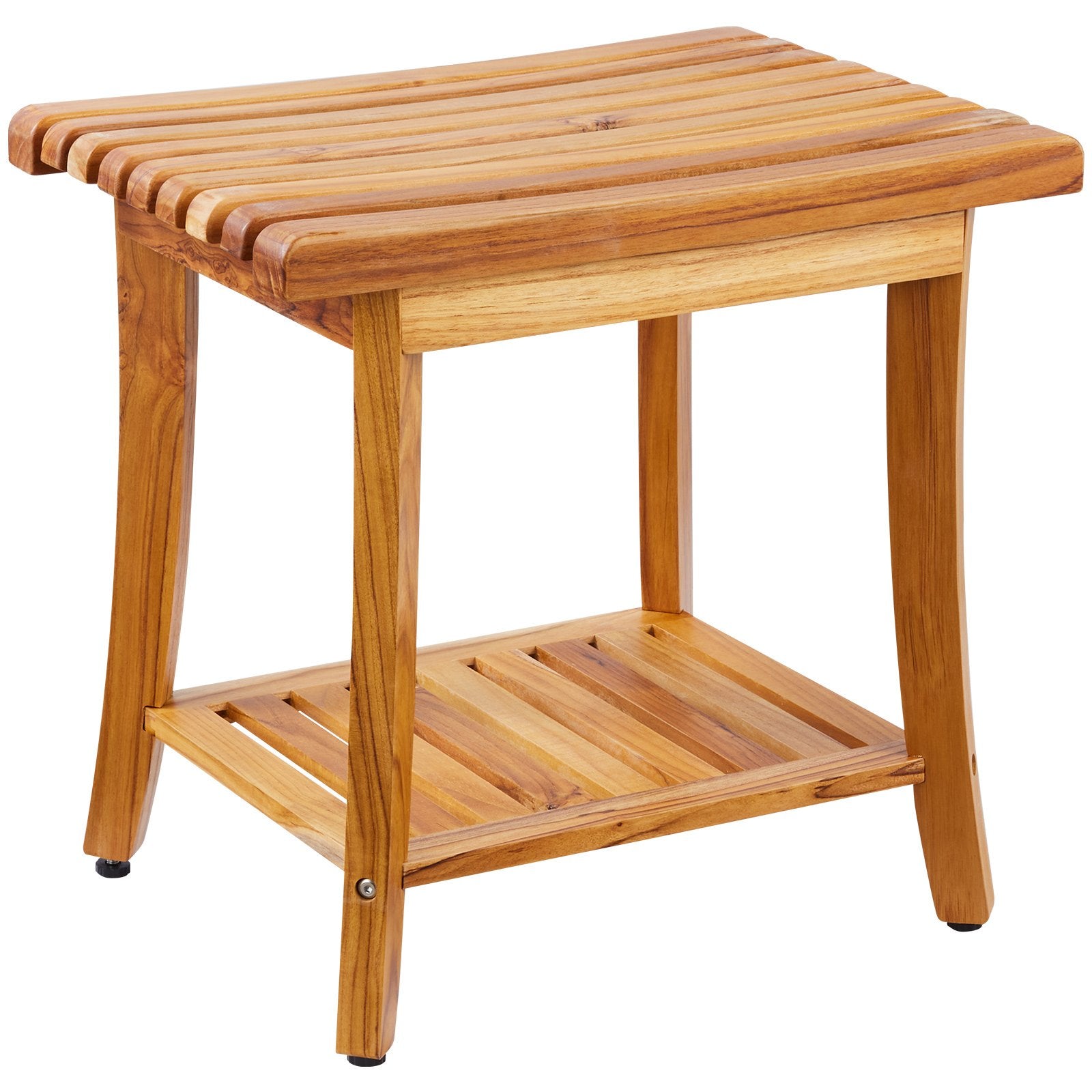 VEVOR Teak Shower Bench 20 x 14.3 x 17.9 in Wood Shower Stool Chair for Bathroom