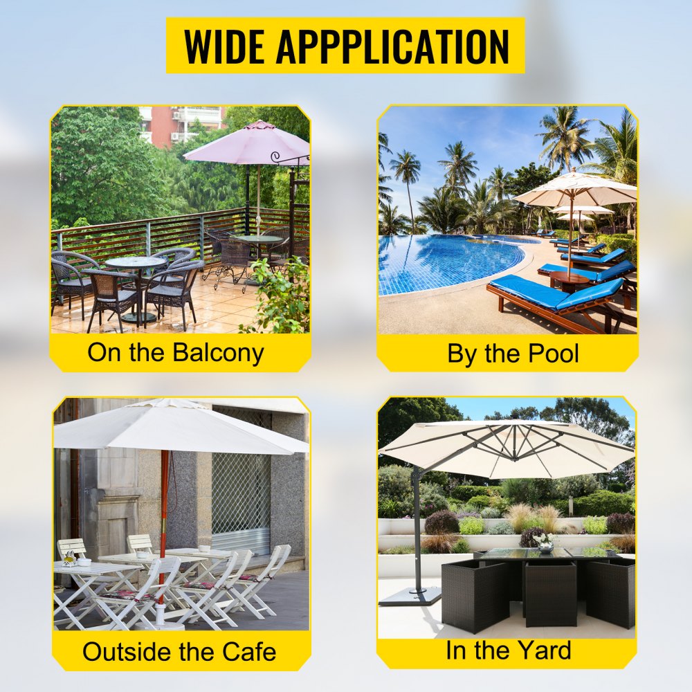 VEVOR Umbrella Base, 24" Square Heavy Duty Umbrella Base, 32lbs Umbrella's Holder Stand, Cast Iron Umbrella Base for 1.5-2" Umbrella Pole Market Umbrella Base with 14" Height Pipe for Yard/Garden/Deck