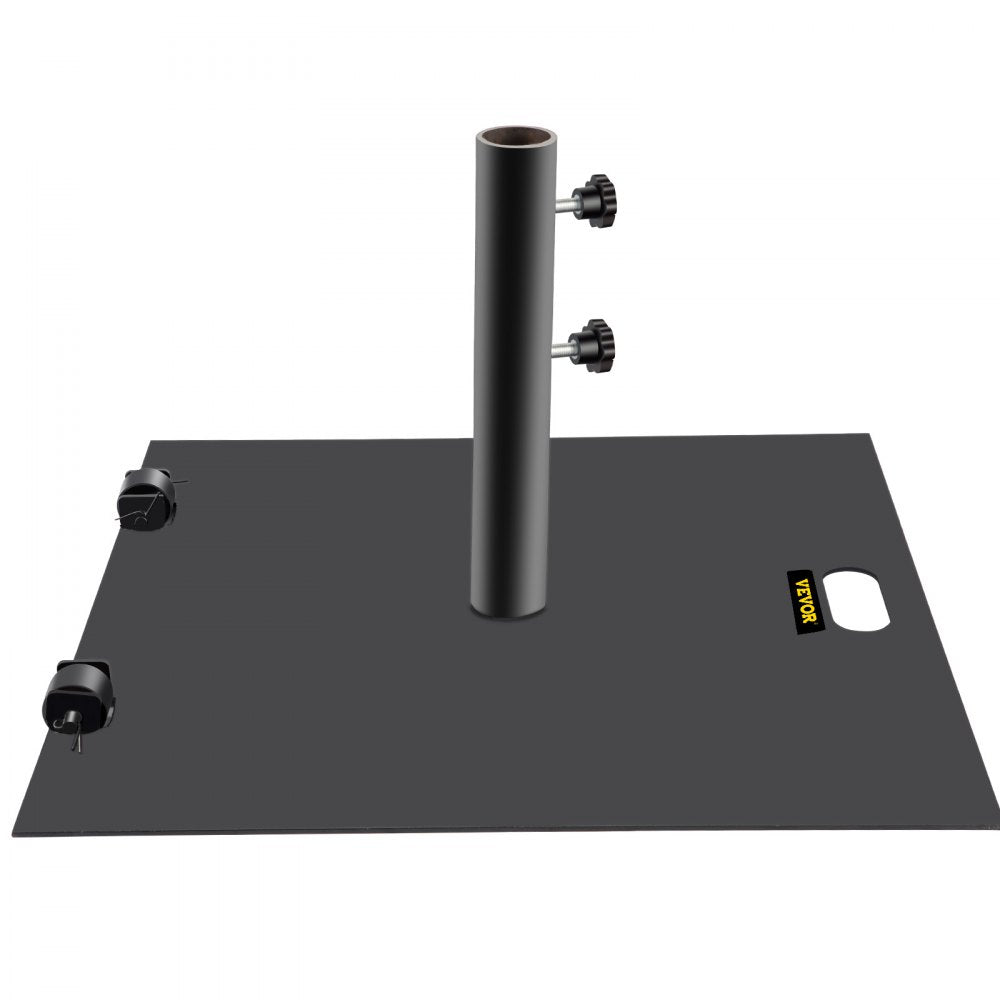 VEVOR Umbrella Base, 24" Square Heavy Duty Umbrella Base, 32lbs Umbrella's Holder Stand, Cast Iron Umbrella Base for 1.5-2" Umbrella Pole Market Umbrella Base with 14" Height Pipe for Yard/Garden/Deck