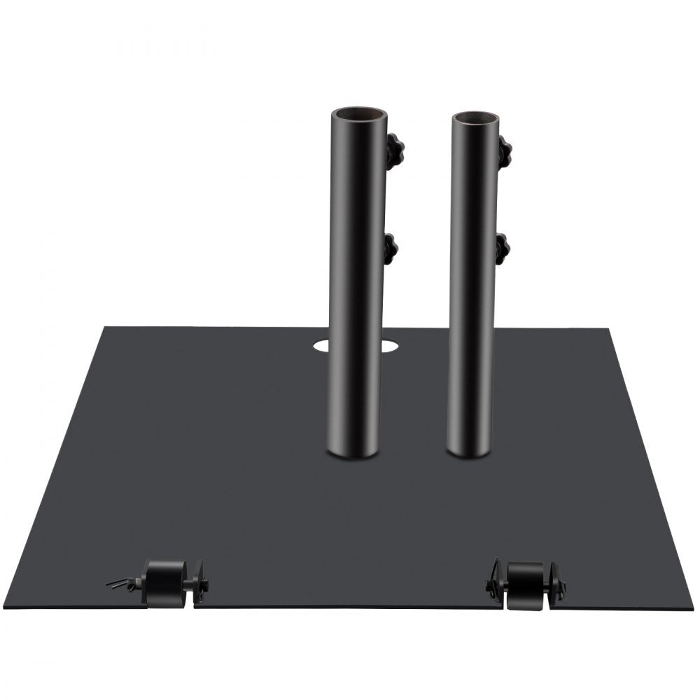 VEVOR Umbrella Base, 24" Square Heavy Duty Umbrella Base, 32lbs Umbrella's Holder Stand, Cast Iron Umbrella Base for 1.5-2" Umbrella Pole Market Umbrella Base with 14" Height Pipe for Yard/Garden/Deck