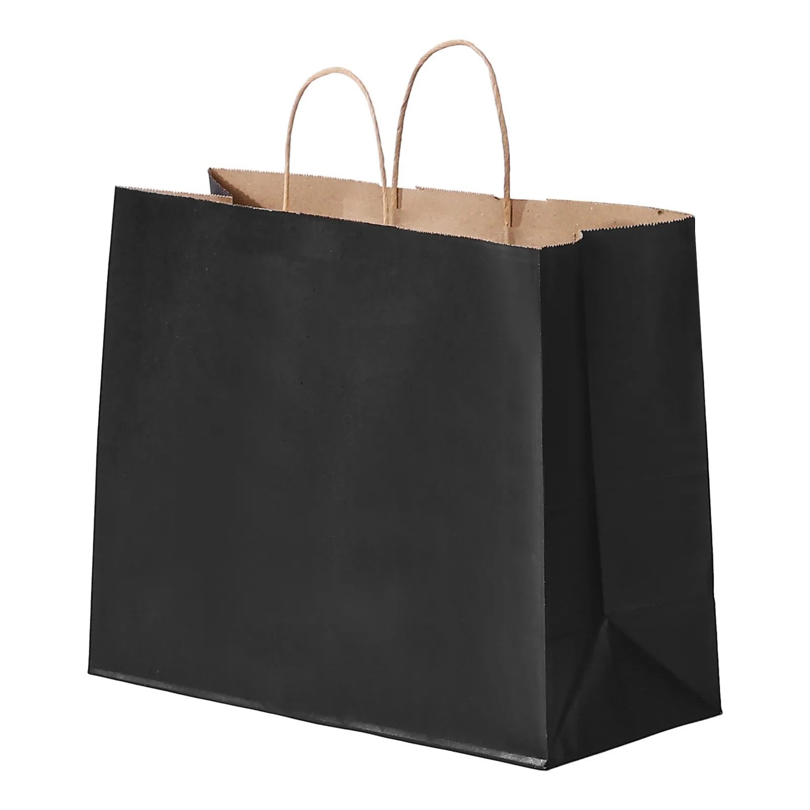 VEVOR Kraft Paper Bags with Handles 100Pcs 16x6x12 in Party Shopping Bag Black