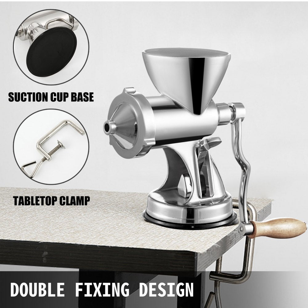 VEVOR Manual Wheatgrass Juicer with Suction Cup Base & Desktop Clamp Wheat Grass Grinder Long Screw Shaft Wheatgrass Juicer Stainless Steel for Juicing Wheatgrass Gingers Apples Grapes