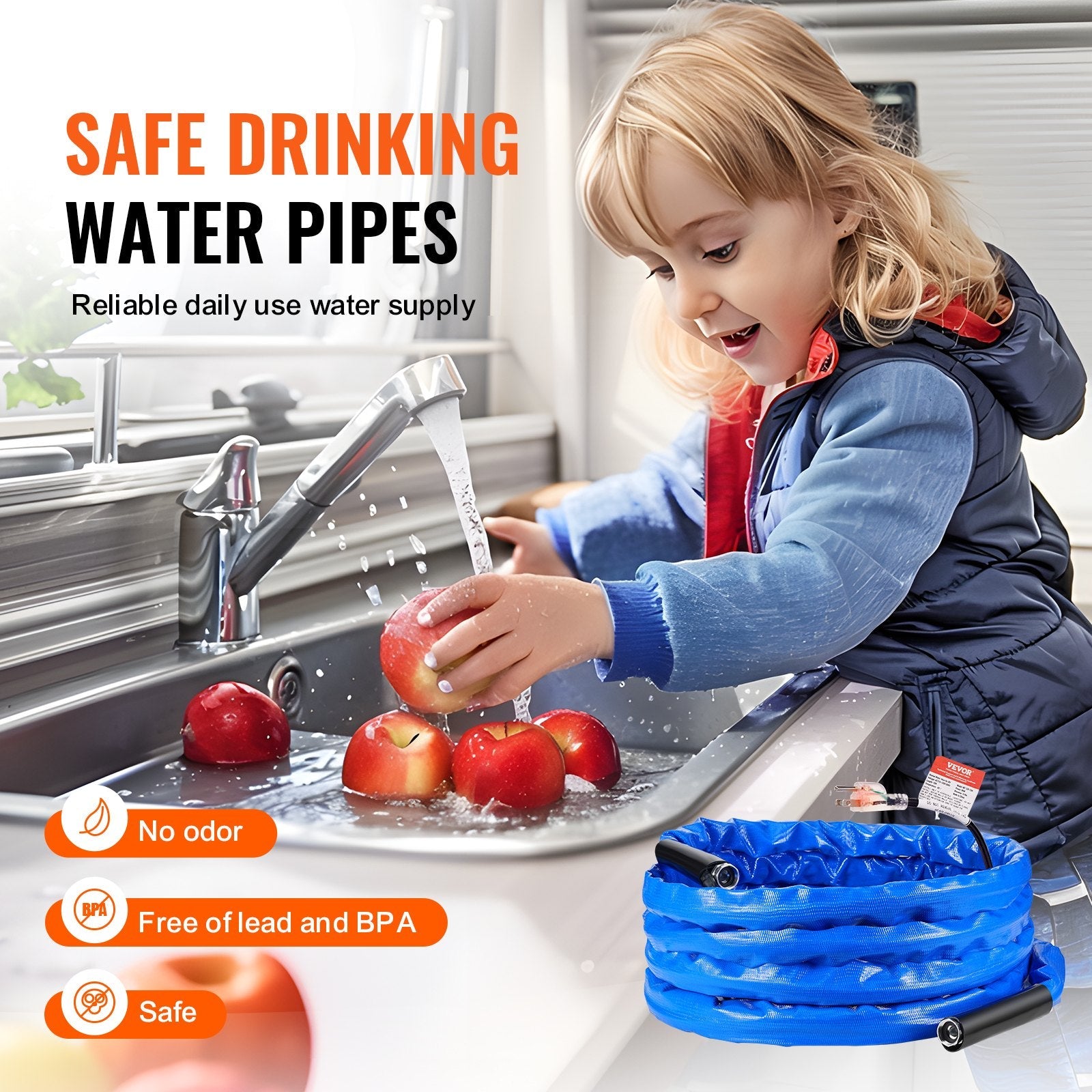 VEVOR 25ft Heated Water Hose for RV -45? Antifreeze Heated Drinking Water Hose