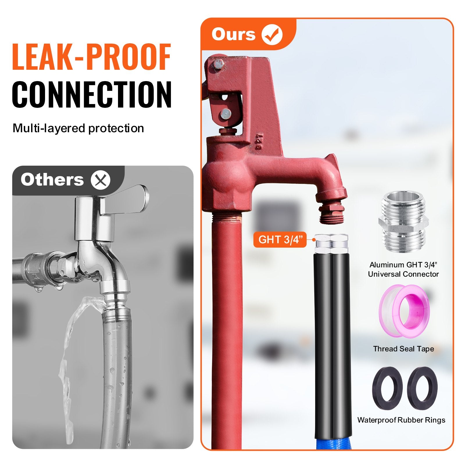 VEVOR 25ft Heated Water Hose for RV -45? Antifreeze Heated Drinking Water Hose