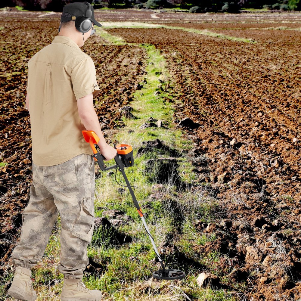 VEVOR Metal Detector for Adults & Kids, 8 Inch Waterproof Search Coil with High Accuracy Pointer Display, Adjustable 38''-49'' Gold Detector, Lightweight Aluminum Stem for Detecting Gold Treasure