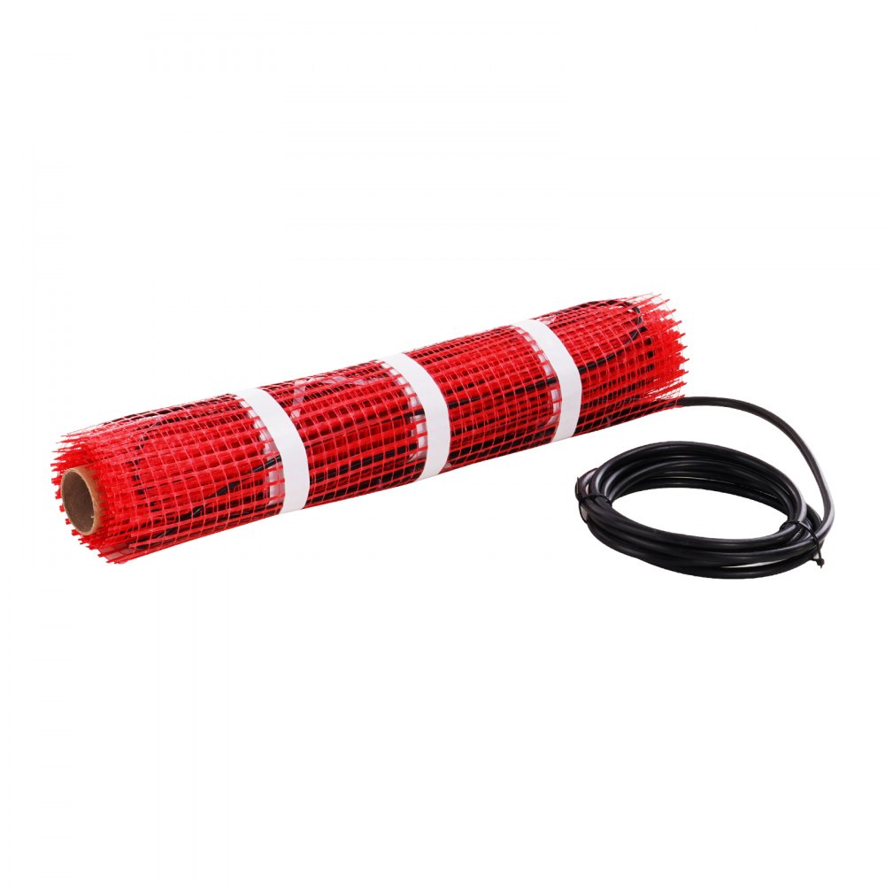 VEVOR Floor Heating Mat, 10 Sq.ft, Electric Radiant In-Floor Heated Warm System with Digital Floor Sensing Thermostat, Includes Installation Monitor, Adhesive Back for Easy Installation on The Floor
