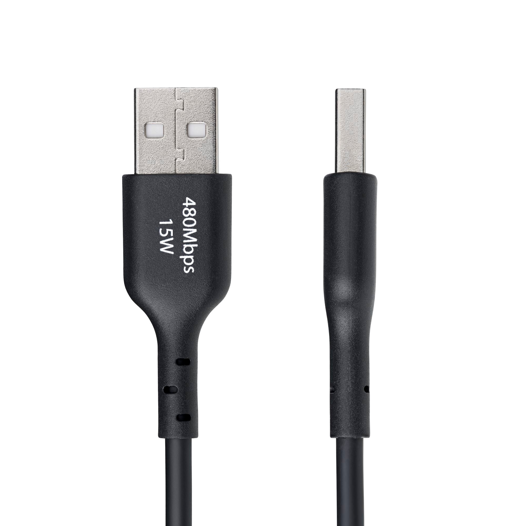 USB-A to USB-C Charging Cable, Charge & Sync, 3A, USB 2.0, TPE Jacket - Black USB Charging Cord