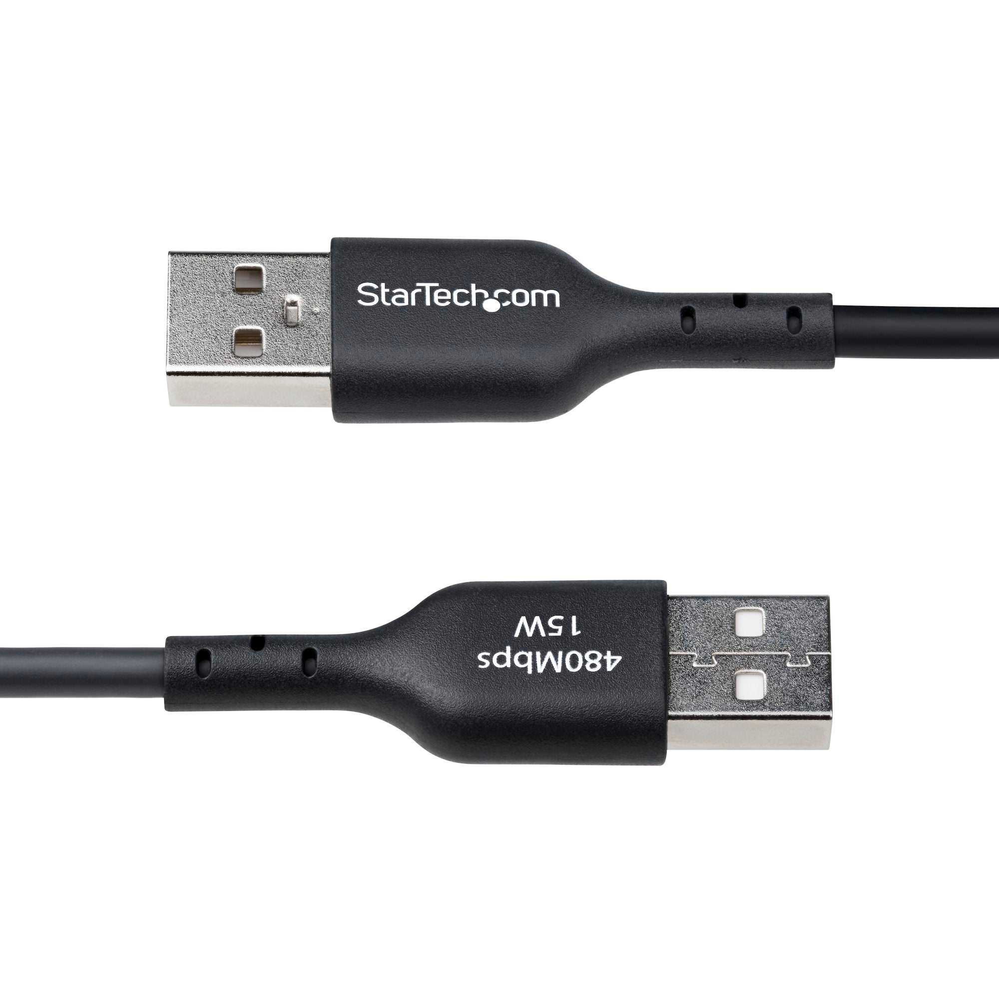 USB-A to USB-C Charging Cable, Charge & Sync, 3A, USB 2.0, TPE Jacket - Black USB Charging Cord