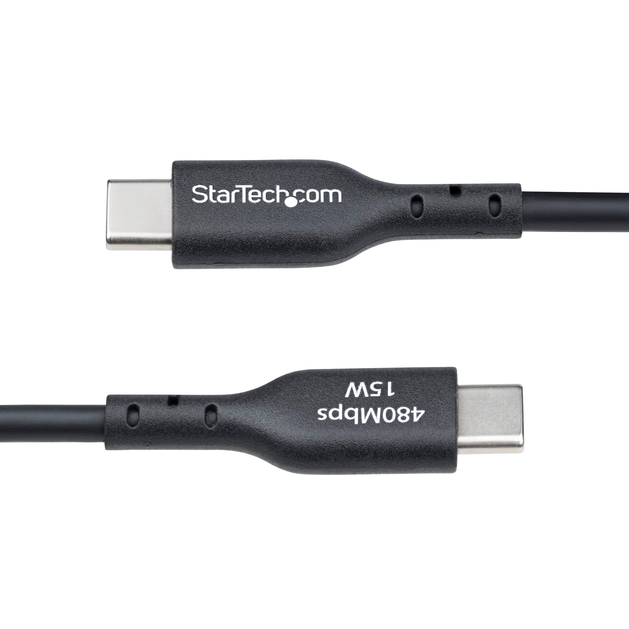 USB-A to USB-C Charging Cable, Charge & Sync, 3A, USB 2.0, TPE Jacket - Black USB Charging Cord