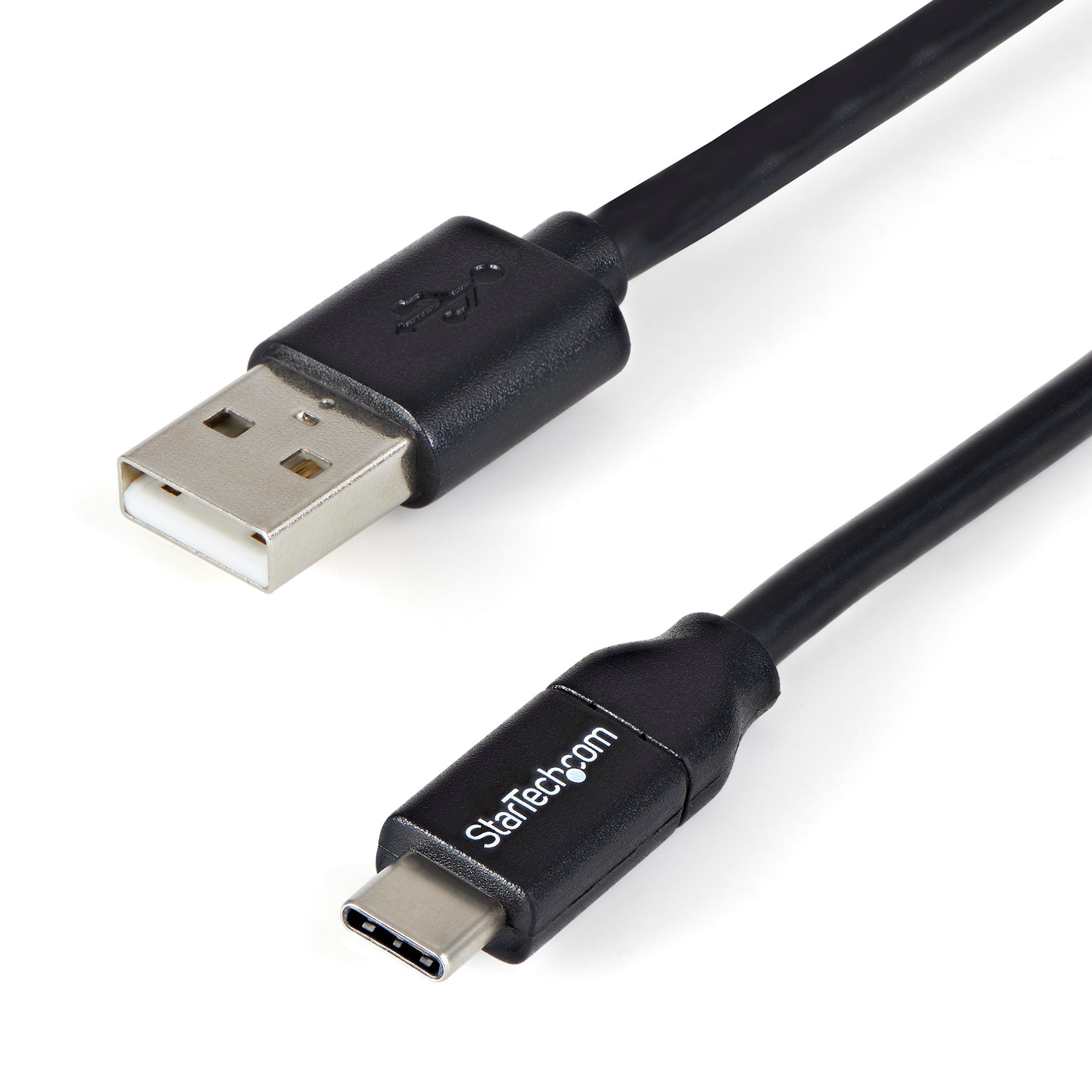 USB-A to USB-C Charging Cable, Charge & Sync, 3A, USB 2.0, TPE Jacket - Black USB Charging Cord