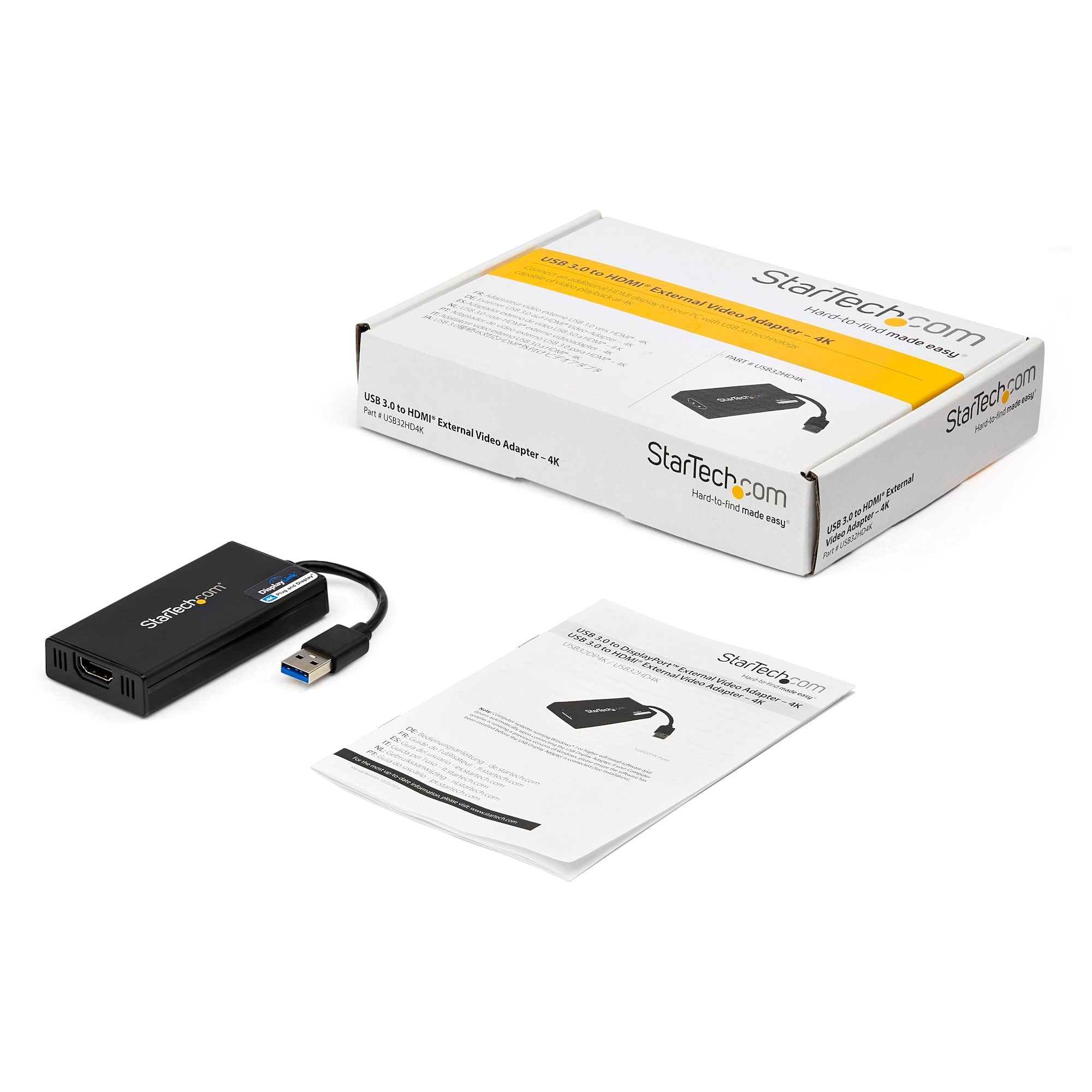 USB 3.0 to HDMI Adapter, 4K 30Hz UHD, DisplayLink Certified, USB to HDMI Display Adapter, USB to HDMI Adapter for Mac & Windows - TAA