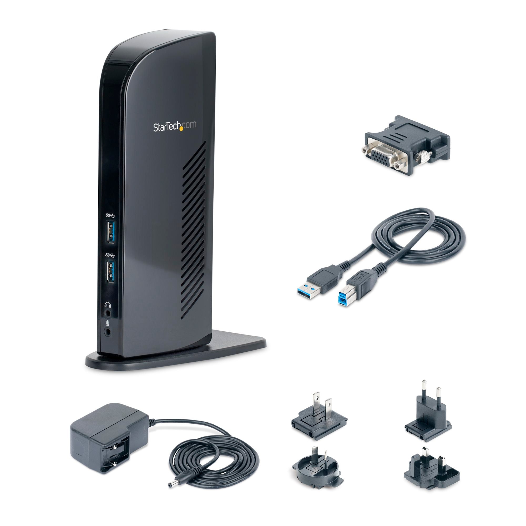 Dual Monitor USB 3.0 Laptop Docking Station with HDMI & DVI/VGA, 6x USB-A Hub, GbE, Audio, Universal Type-A Dock - Windows/macOS/ChromeOS - TAA