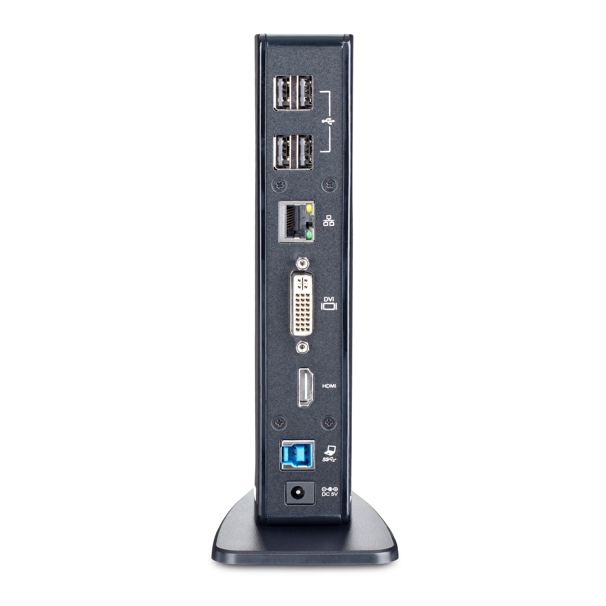 Dual Monitor USB 3.0 Laptop Docking Station with HDMI & DVI/VGA, 6x USB-A Hub, GbE, Audio, Universal Type-A Dock - Windows/macOS/ChromeOS - TAA