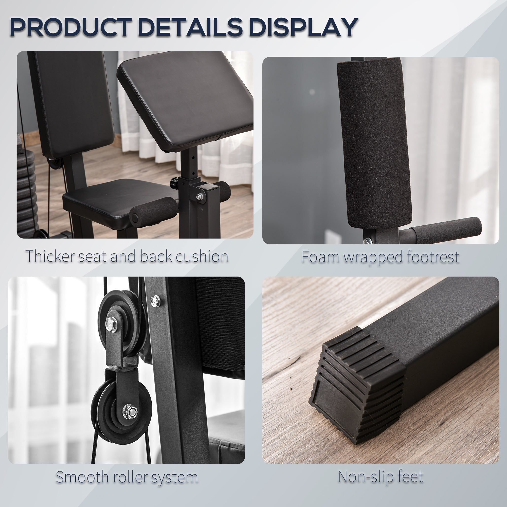 Soozier Multifunction Home Power Exercise Gym System Weight Training Exercise Workout Station Fitness Strength Machine for Whole Body