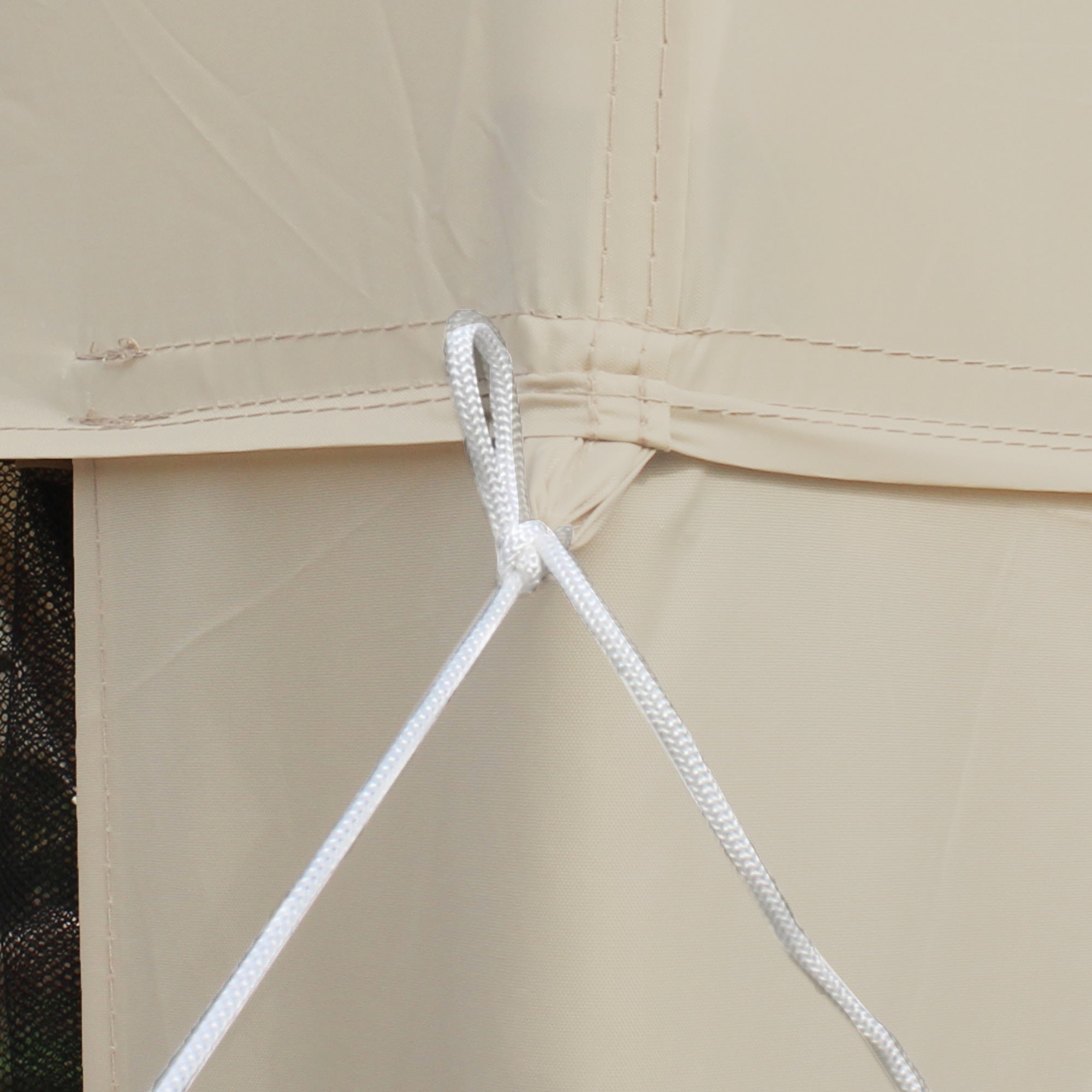Outsunny Canopy Tent 10'x10' Party Tent with Mesh Netting Double Tier Roof Backyard Garden Patio Outdoor Beige
